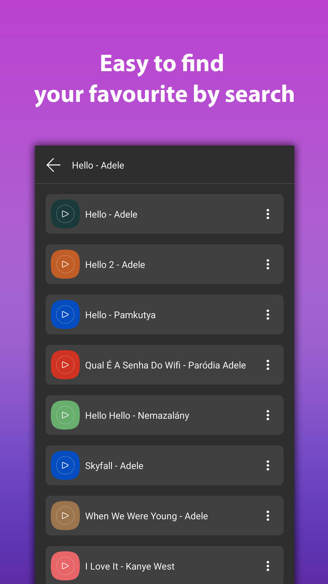 Easy to search ringtones